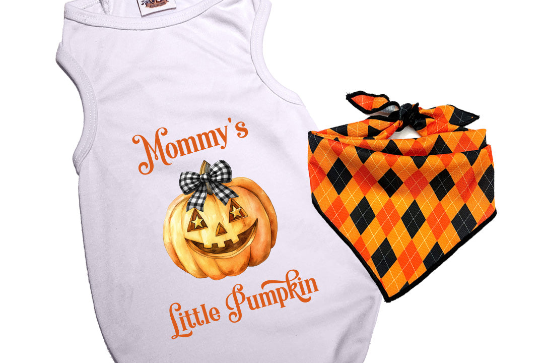 Halloween Dog Bandana Costume | Coquette Little Pumpkin